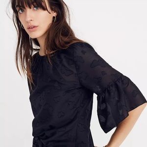 Madewell black Jacquard top